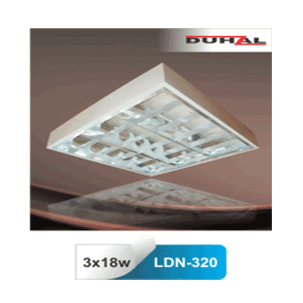 Máng đèn phản quang gắn nổi LDN kích thước 610x610x87