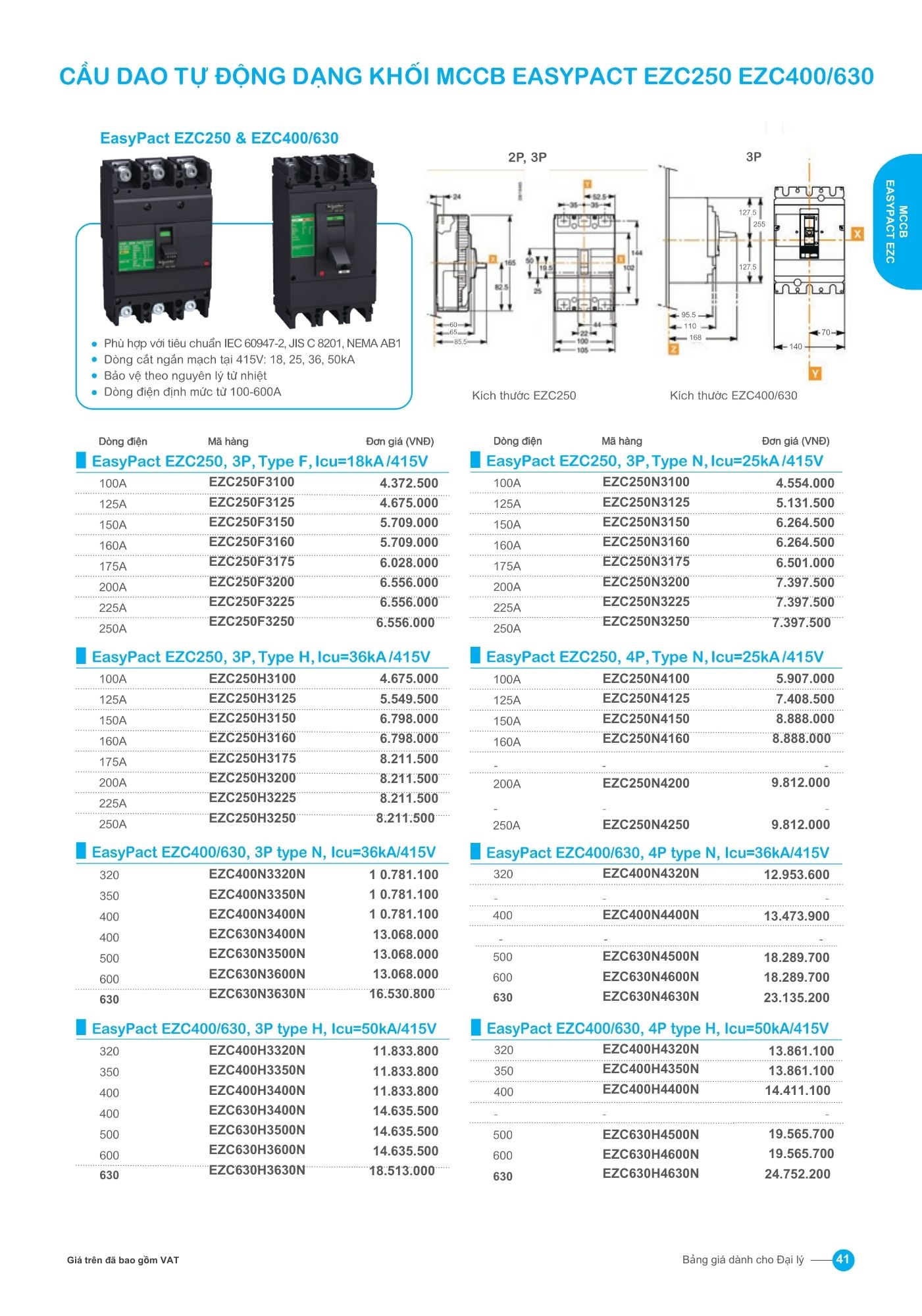 MCCB Easypact EZC250 EZC400/630