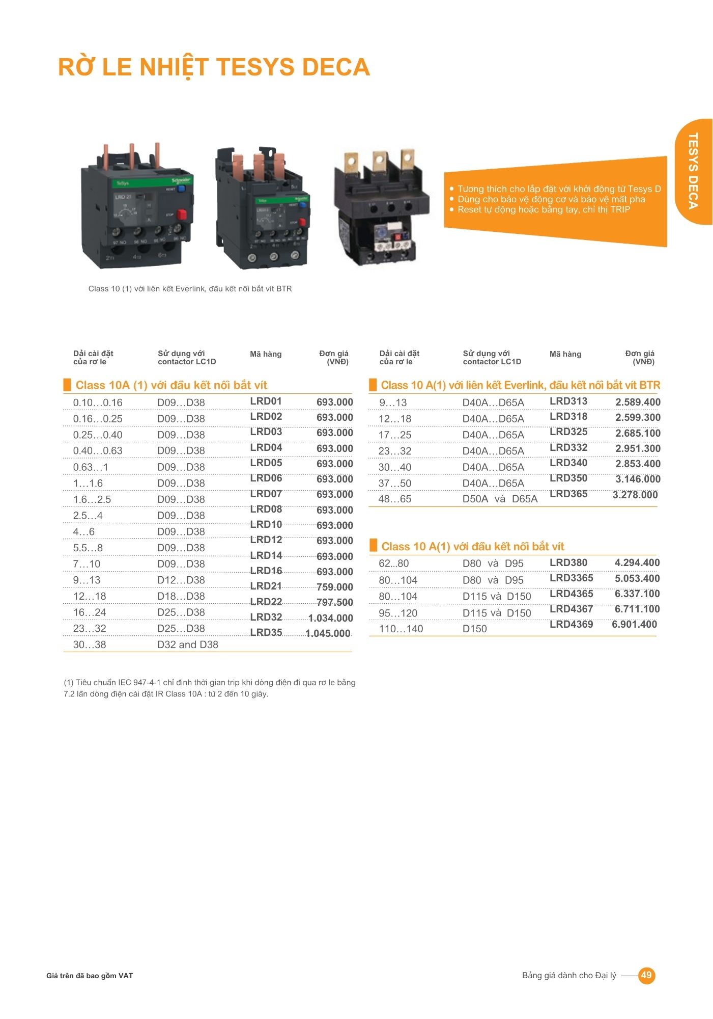 rờ le nhiệt TESYS DECA