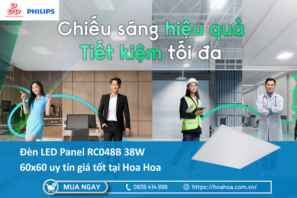  Đèn LED Panel RC048B 38W 60x60 uy tín giá tốt tại Hoa Hoa