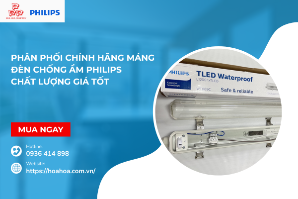  Phân phối chính hãng máng đèn chống ẩm Philips chất lượng giá tốt