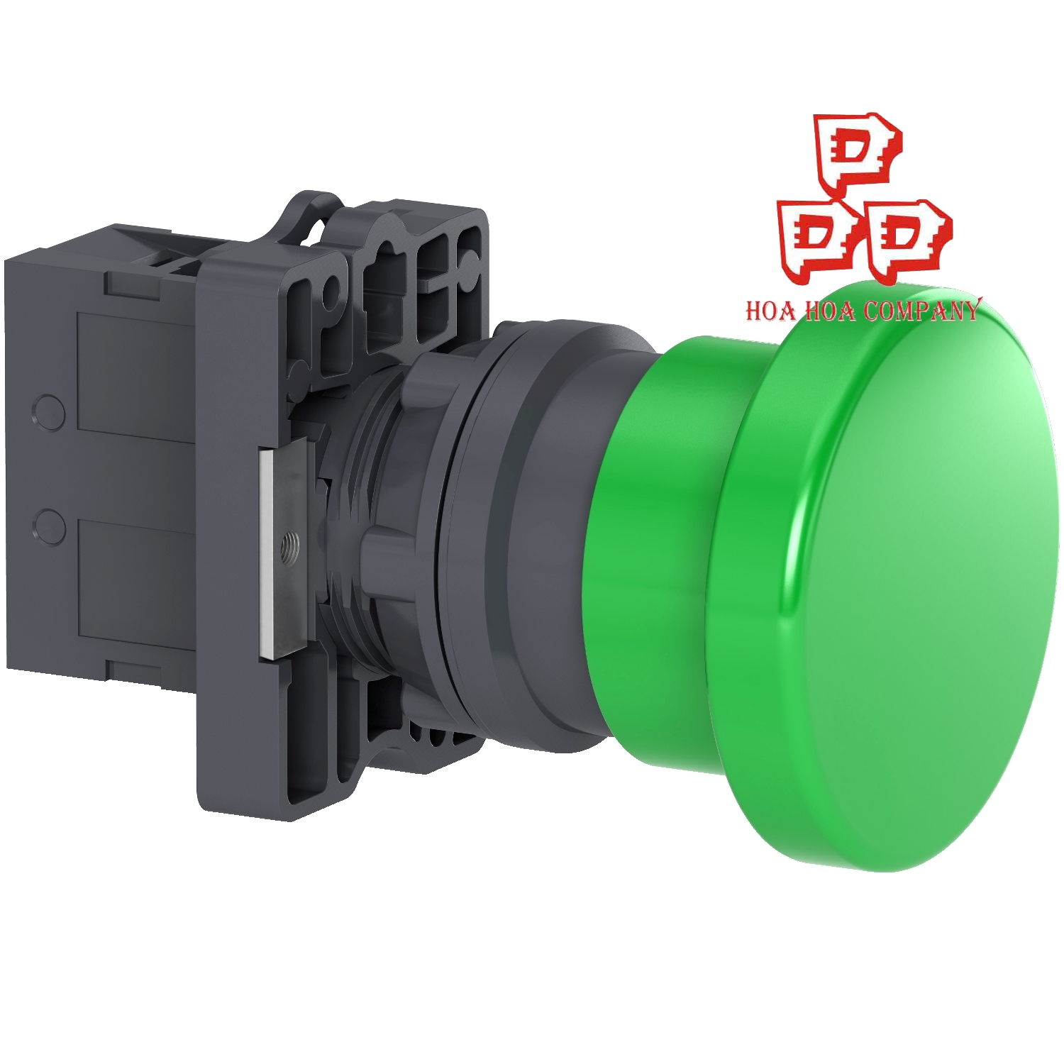 Nut-nhan-tha-dau-nam-Ø22-NO-duong-kinh-Ø40mm-mau-xanh-la-XA2EC31