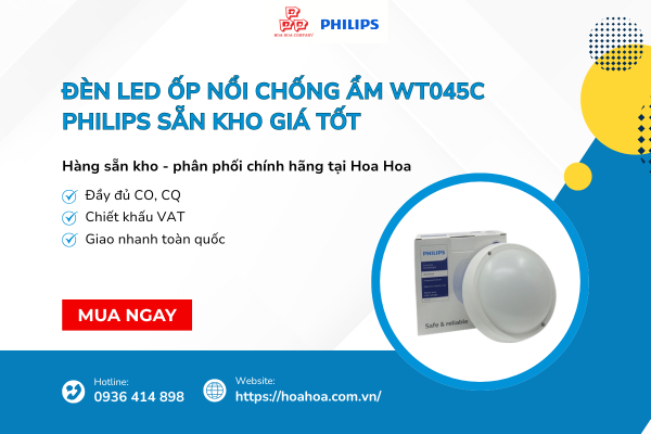  Đèn LED ốp nổi chống ẩm WT045C Philips sẵn kho giá tốt