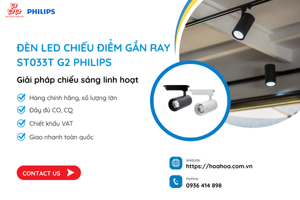  Đèn LED chiếu điểm gắn ray ST033T G2 Philips – Giải pháp chiếu sáng linh hoạt