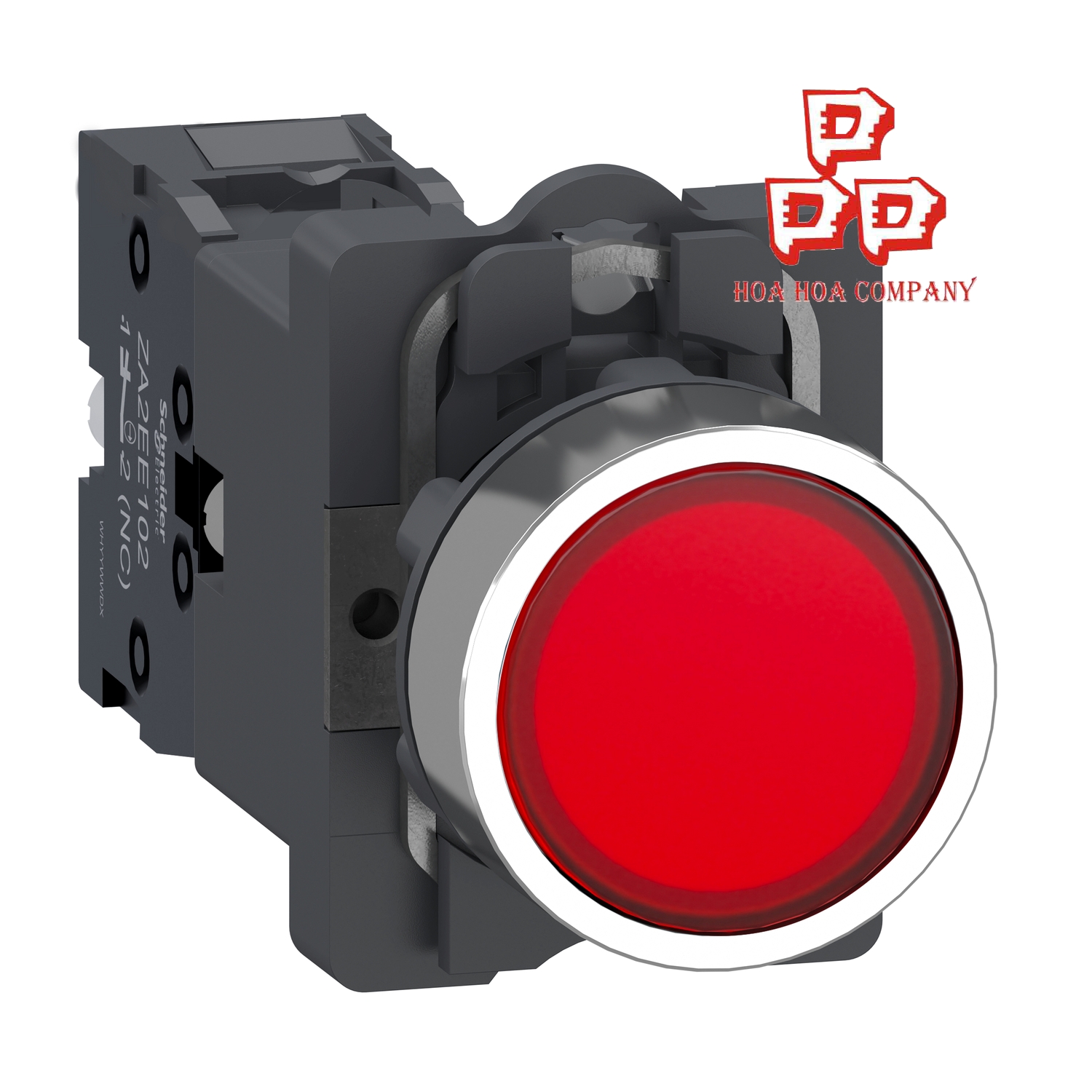 Nút Nhấn Có Đèn Báo, Đỏ, 1 NC, 24V