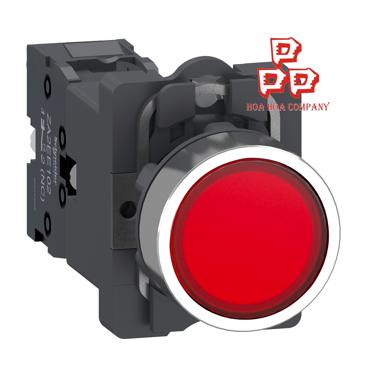 Nút Nhấn Có Đèn Báo, Đỏ, 1 NC, 220V