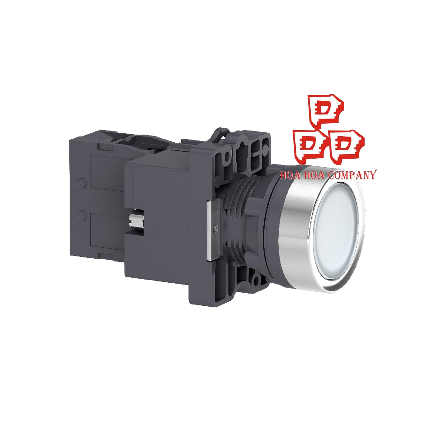 Nút nhấn có đèn báo Ø22, điện áp 24V AC/DC, N/O, màu trắng