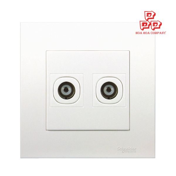 Bộ ổ cắm TV đôi  - trắng