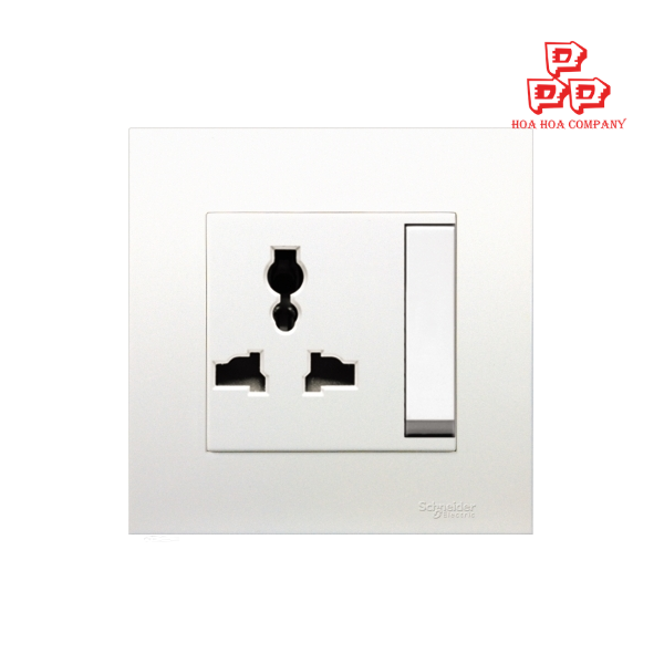Bộ ổ cắm đơn đa năng có công tắc - trắng